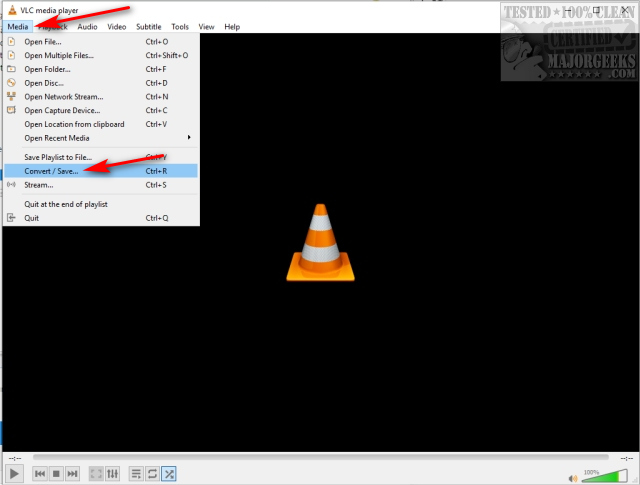 how to convert file format from vlc player to media player