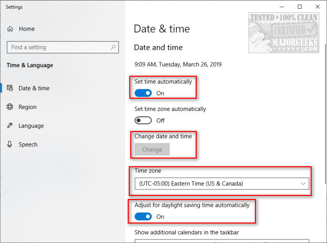 How to Fix Incorrect Date or Time With Windows Clock - MajorGeeks