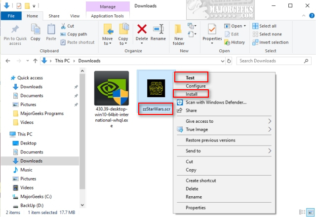 how to install custom screensavers windows 10
