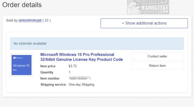 Microsoft Windows 10 Pro Key Activation Key Product Key License Code 32 /  64 Bit for sale online