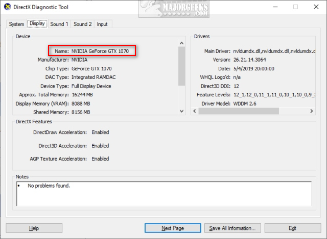 How to use DirectX Diagnostic Tool (DxDiag) for Troubleshooting