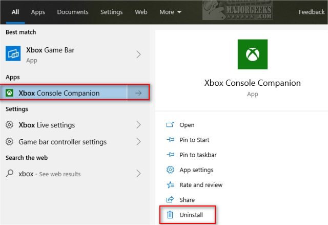 løgner udvande æggelederne How to Uninstall the Xbox Console Companion - MajorGeeks
