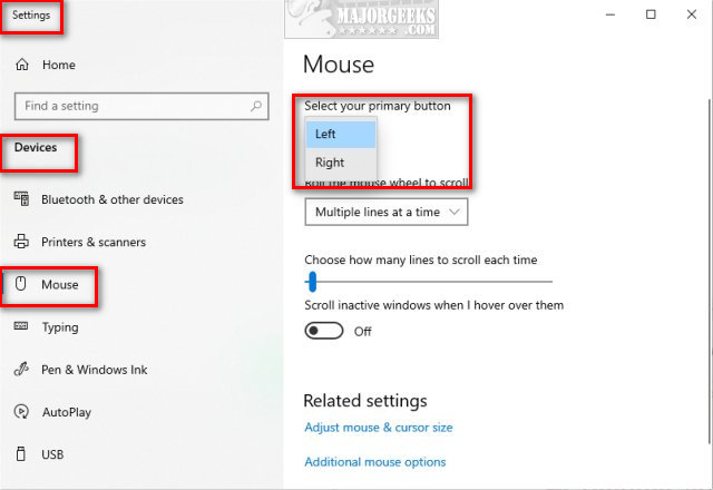 Uden Når som helst Sandet How to Fix Windows Mouse Buttons Reversed - MajorGeeks