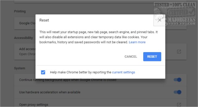 How to Reset Google Chrome