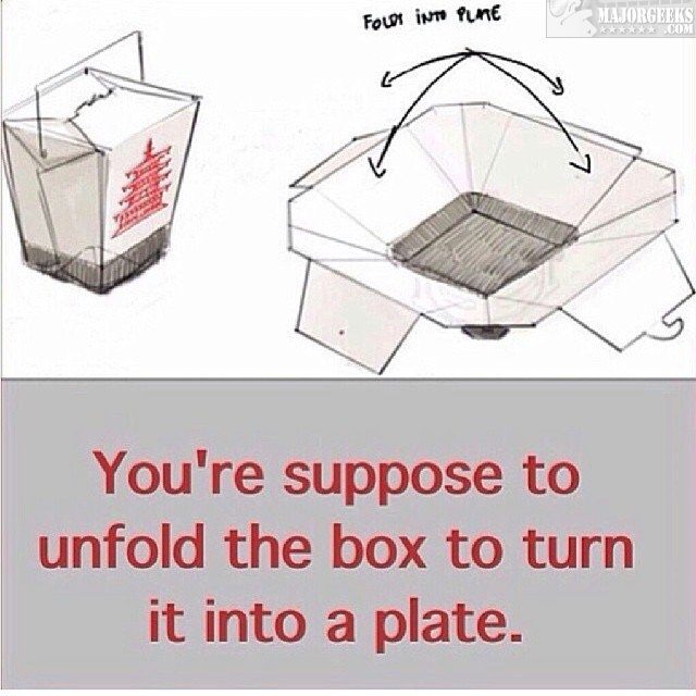 Unfold Chinese Food Boxes into Plates