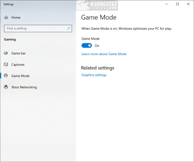 How to Fix Missing Game Mode in Windows 10 - MajorGeeks