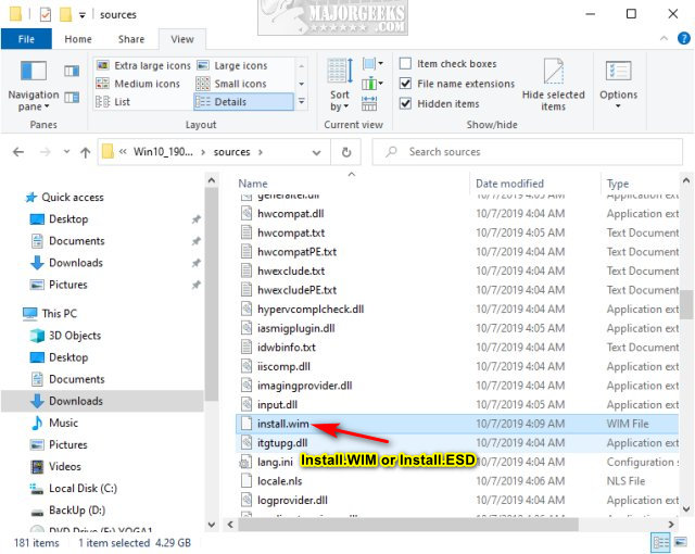 How to Get Full Details About a Windows 10 Installation ISO - MajorGeeks