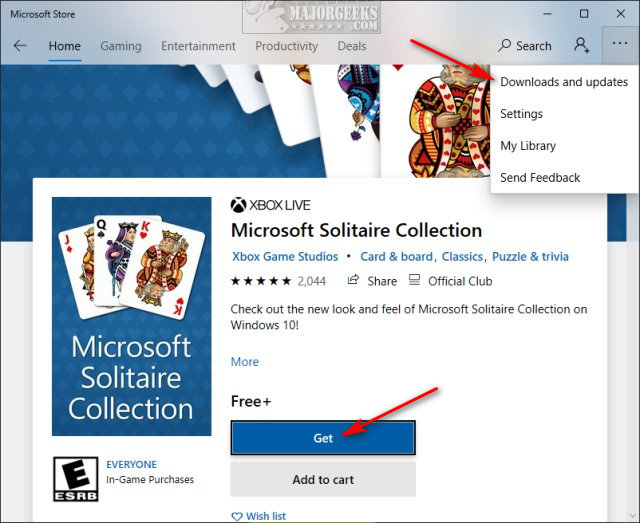 Microsoft Solitaire Collection Won't Open in Windows 10 - MajorGeeks