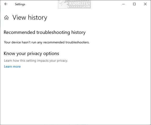 How to View Recommended Troubleshooting History in Windows 10 - MajorGeeks