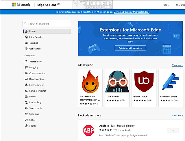 microsoft edge add ons microsoft edge add ons