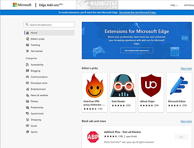 The Microsoft Edge extension store is finally getting some traction -  gHacks Tech News