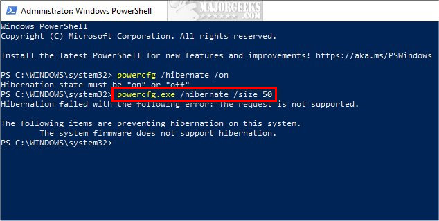 How to Change the Size of Hiberfil.Sys in Windows 10 - MajorGeeks
