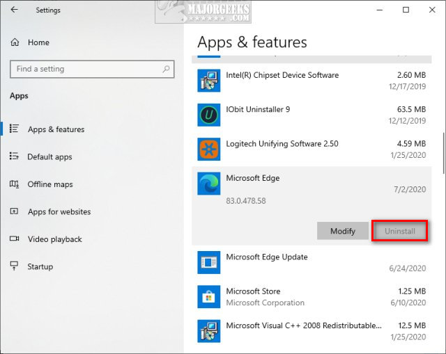 how to uninstall microsoft edge from windows 7