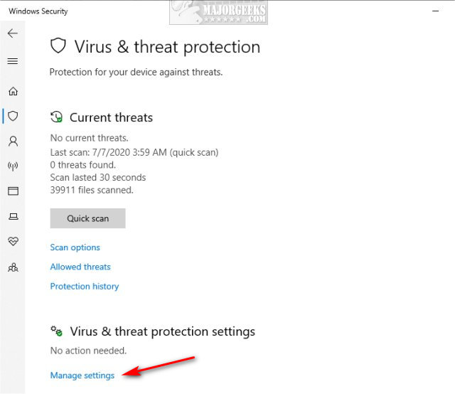 how to enable virus protection in windows security center