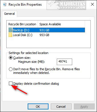 Stop Windows From Prompting to Delete a File - MajorGeeks
