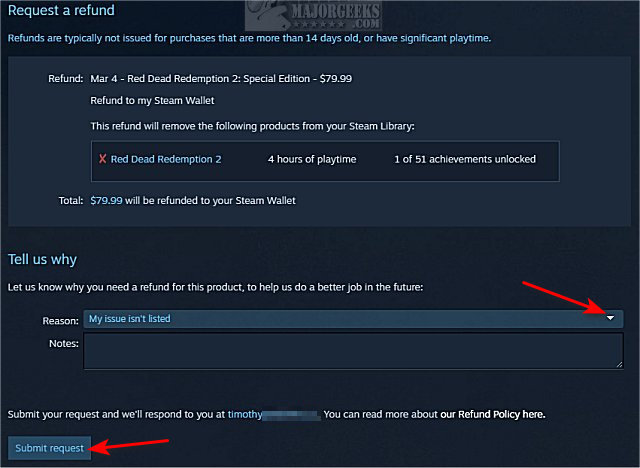 How to return a Steam game and get a refund?