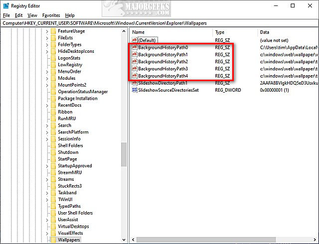 How to Delete the Desktop Wallpaper History in Windows 10 & 11 - MajorGeeks