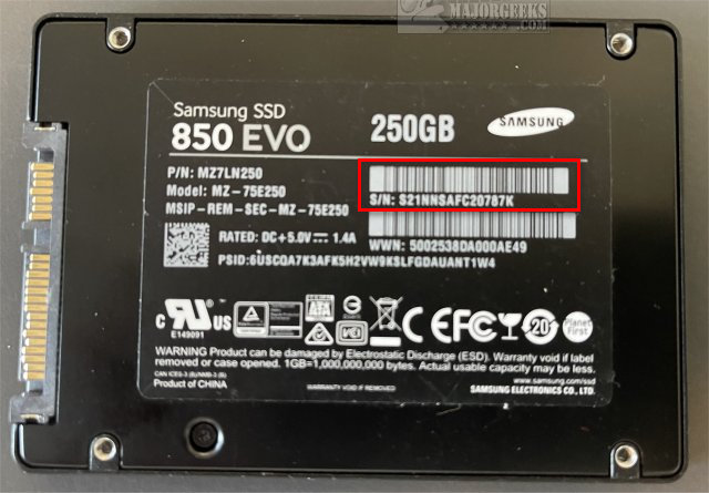How to Find Your Hard Drive Serial Number - MajorGeeks