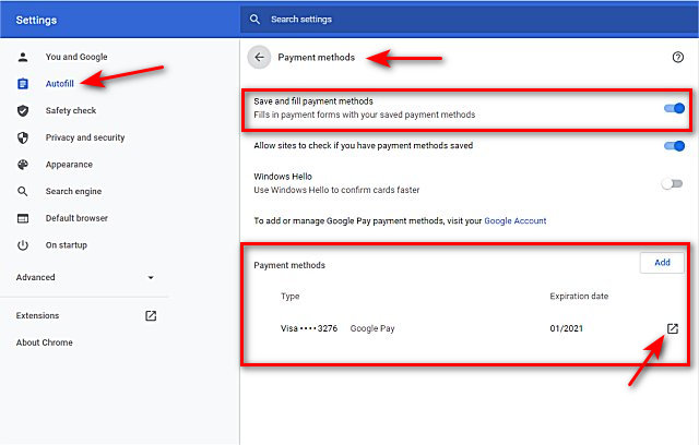 How To Remove Or Edit Saved Credit Card Information In Chrome Firefox Ie And Edge Majorgeeks