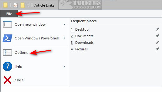5 Ways to Open File Explorer Folder Options - MajorGeeks