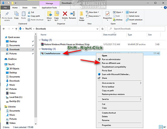 How to "Run as Different User" in Windows 10 & 11 - MajorGeeks