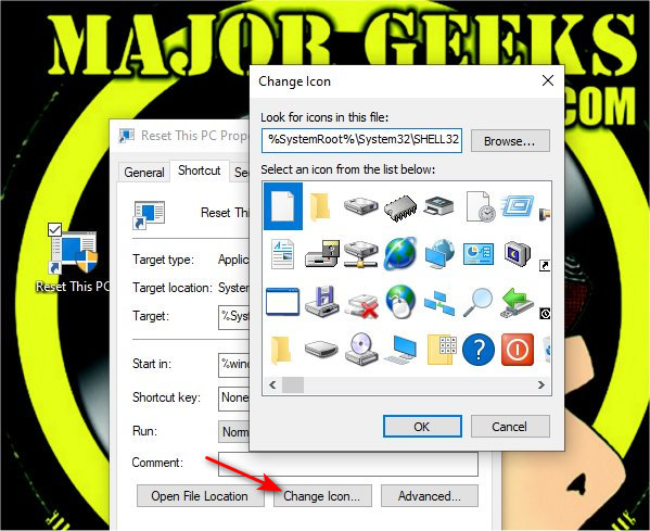 How to Create a 'Reset this PC' Shortcut in Windows 10 & 11 - MajorGeeks