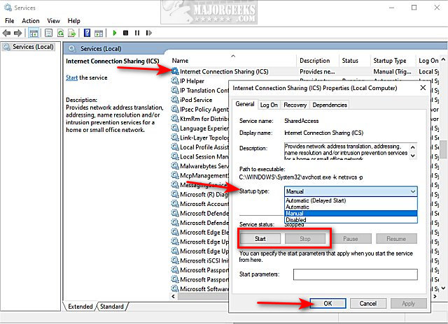 configure internet connection sharing back windows 2000