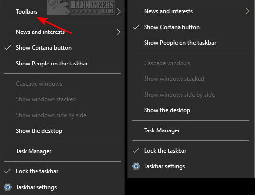 How to Hide the Taskbar Toolbars Context Menu in Windows 10 & 11 ...