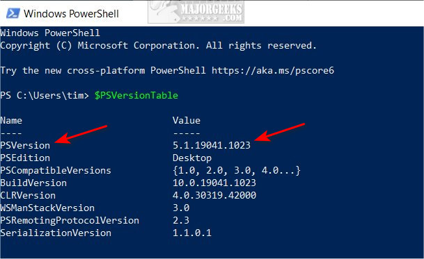 How to Check Your PowerShell Version in Windows 10 & 11 - MajorGeeks