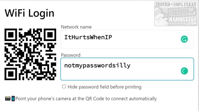 afslappet Advent Fortæl mig How to Create a Printable Wi-Fi Login & Password QR Code - MajorGeeks