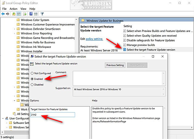 how to block windows 11 update intune