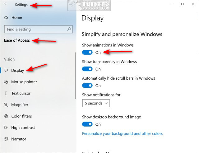 How to Enable or Disable Animation Effects in Windows 10 - MajorGeeks