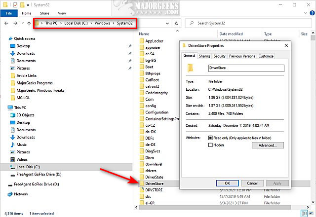Cruelty mørke Rullesten What Is the DriverStore Folder and Can You Delete It? - MajorGeeks