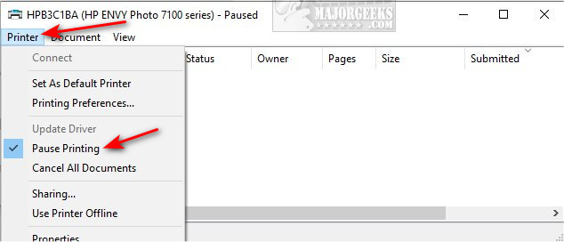 How to Printer Status is Paused, Cannot Resume in Windows 10 & 11 - MajorGeeks