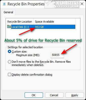 How to Fix 'This File is Too Big to Recycle' in Windows 10 & 11 - MajorGeeks