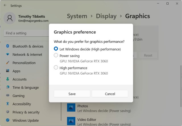 How to Change High Performance or Power Saving Modes for 