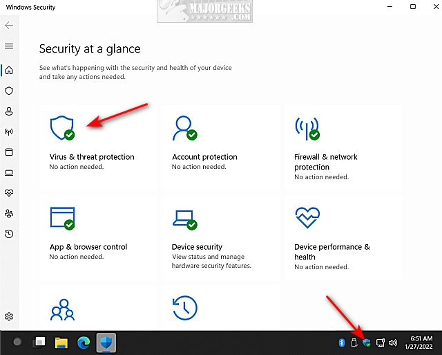 Scroll down to Virus & threat protection settings , and click on Manage Settings