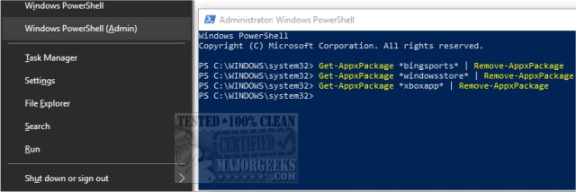 Remove Windows 10 Apps Using PowerShell - MajorGeeks