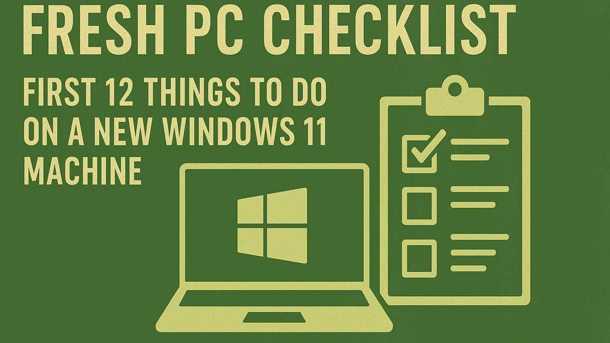 Fresh PC Checklist: First 12 Things to Do On a New Windows 11 Machine ...