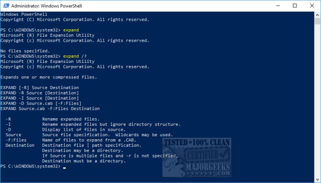 Extract Expand Or Create Cab Files With The Command Line Majorgeeks