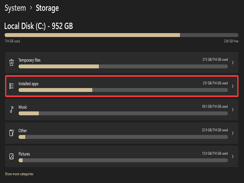 How Much Storage Space Are Your Installed Apps Using in Windows 11 ...