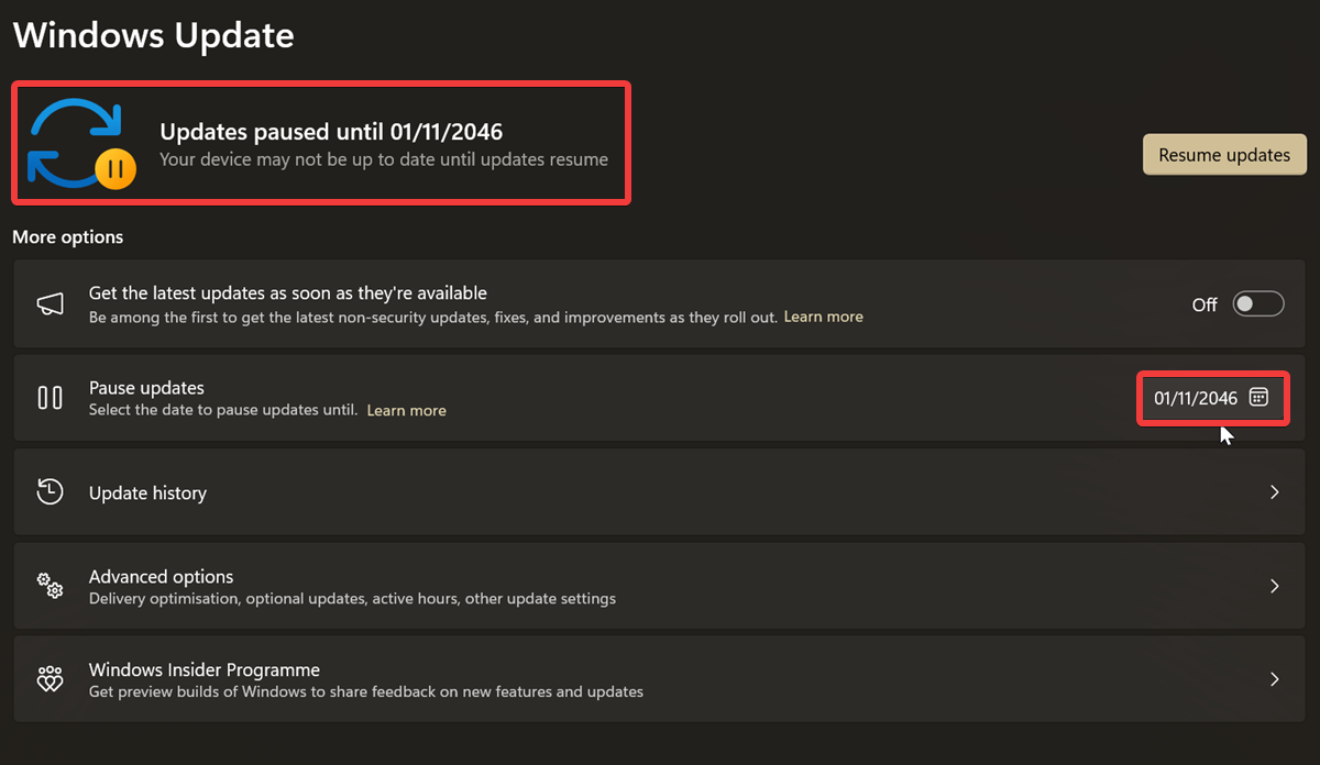 Pause or Disable Windows 11 Updates With the New 