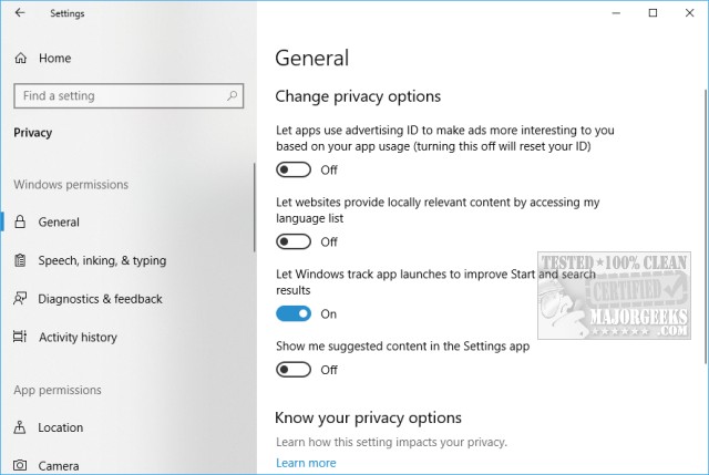Improving Your Privacy Settings in Windows 10