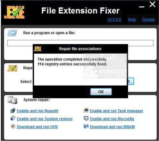 File Extension Fixer Helps Repair Corrupt, Damaged Executables.