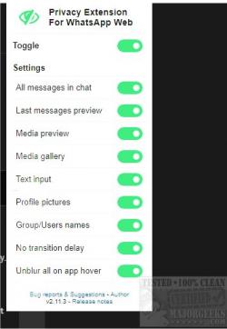 Official Download Mirror for Privacy Extension For WhatsApp Web For Chrome and Firefox