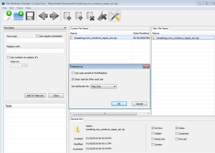change file attribute powershell