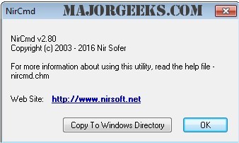 Download NirCmd - MajorGeeks