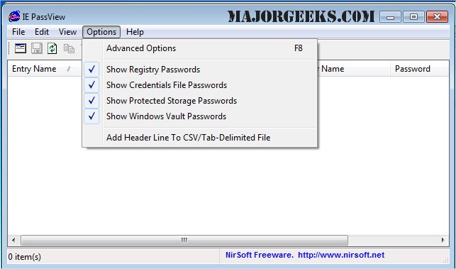 Download IE PassView - MajorGeeks