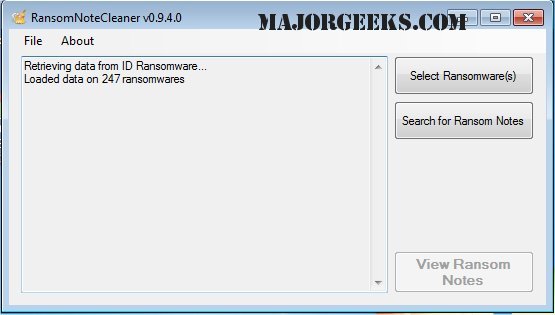 Download RansomNoteCleaner Beta 0.9.4.1 - MajorGeeks