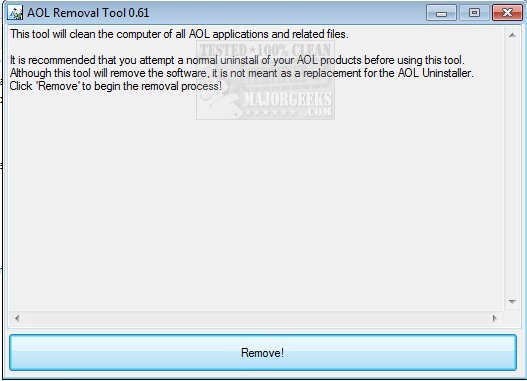 Download Aol Removal Tool Majorgeeks